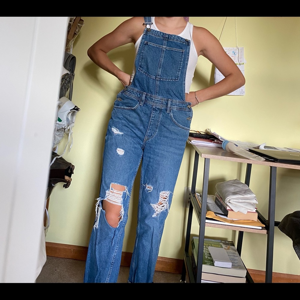 Comfortable worn in and preloved ripped overalls